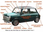 What are the parts that are checked in MOT test(10).jpg